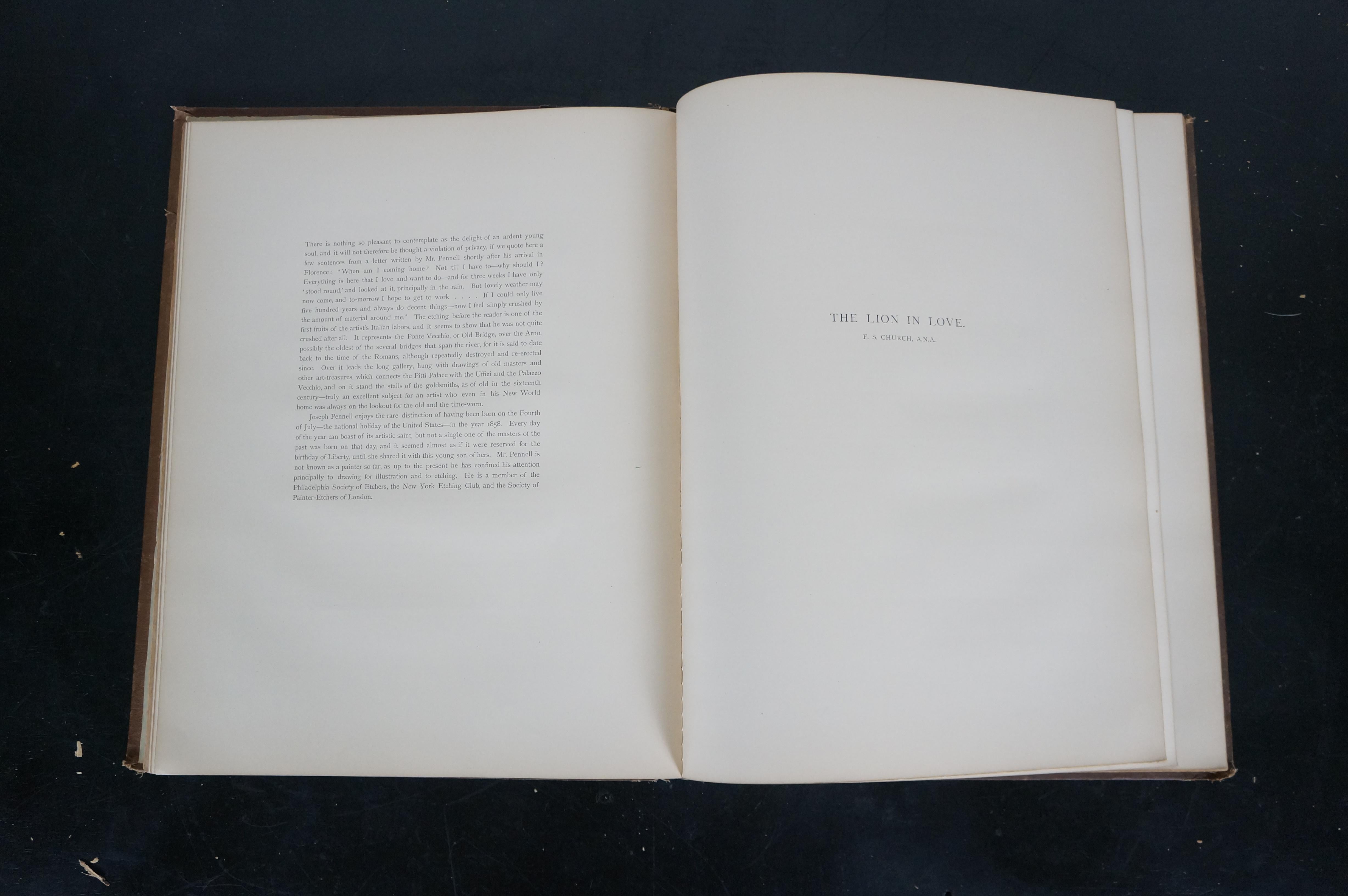 Antiguo 1883 Grabados originales de artistas americanos HB Folio Libro de arte 18