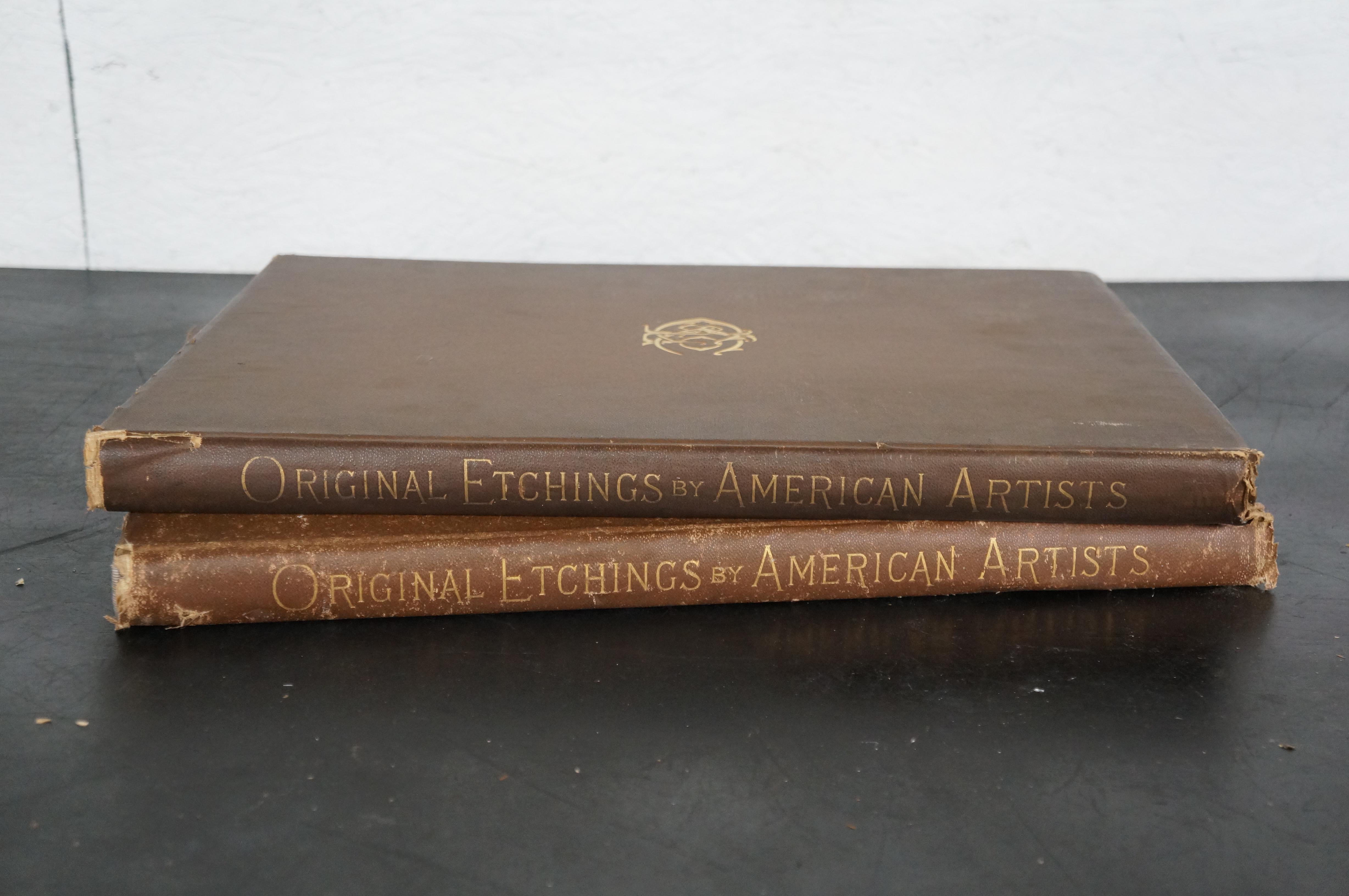 Antiguo 1883 Grabados originales de artistas americanos HB Folio Libro de arte 18