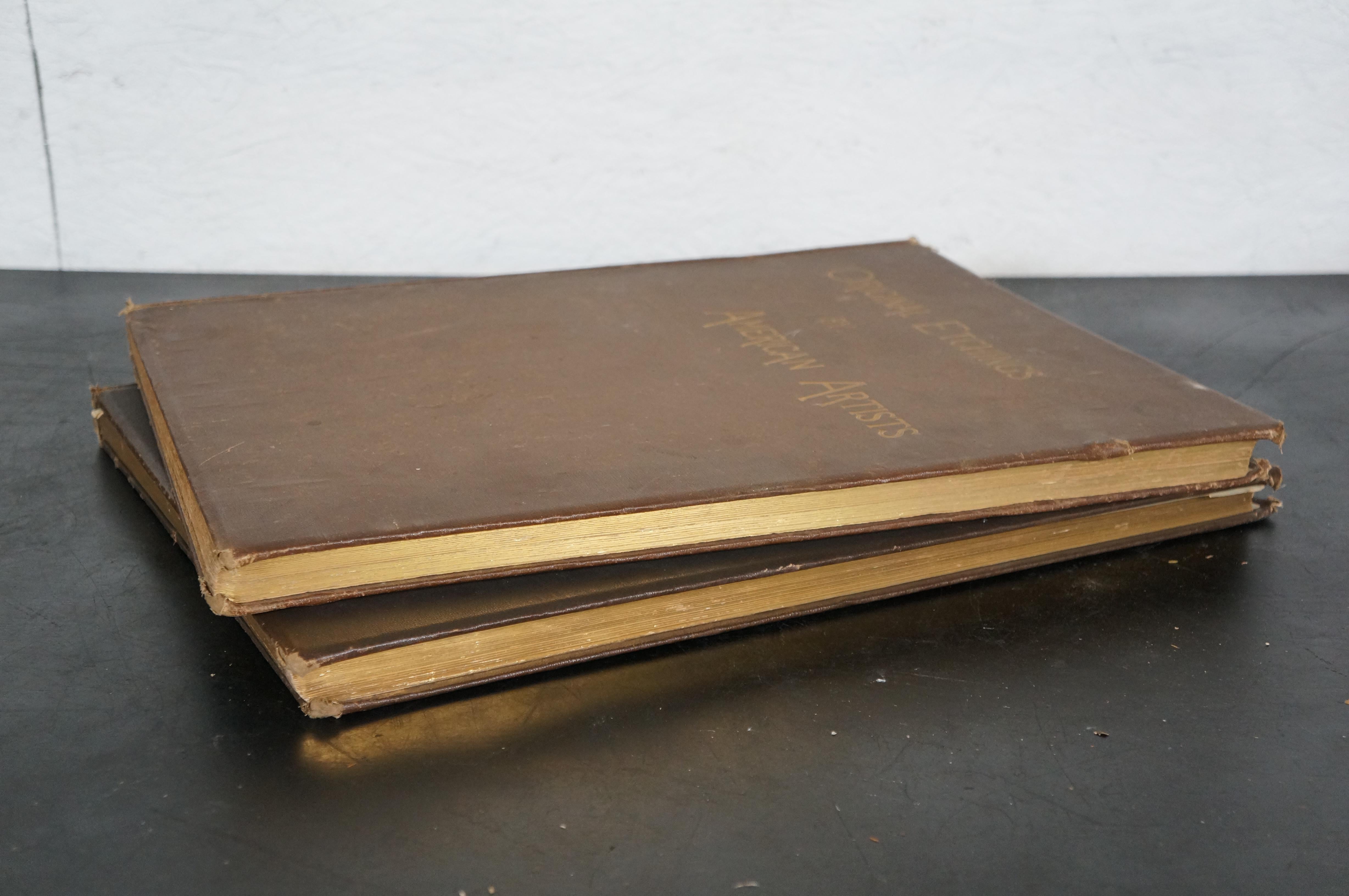 Antiguo 1883 Grabados originales de artistas americanos HB Folio Libro de arte 18