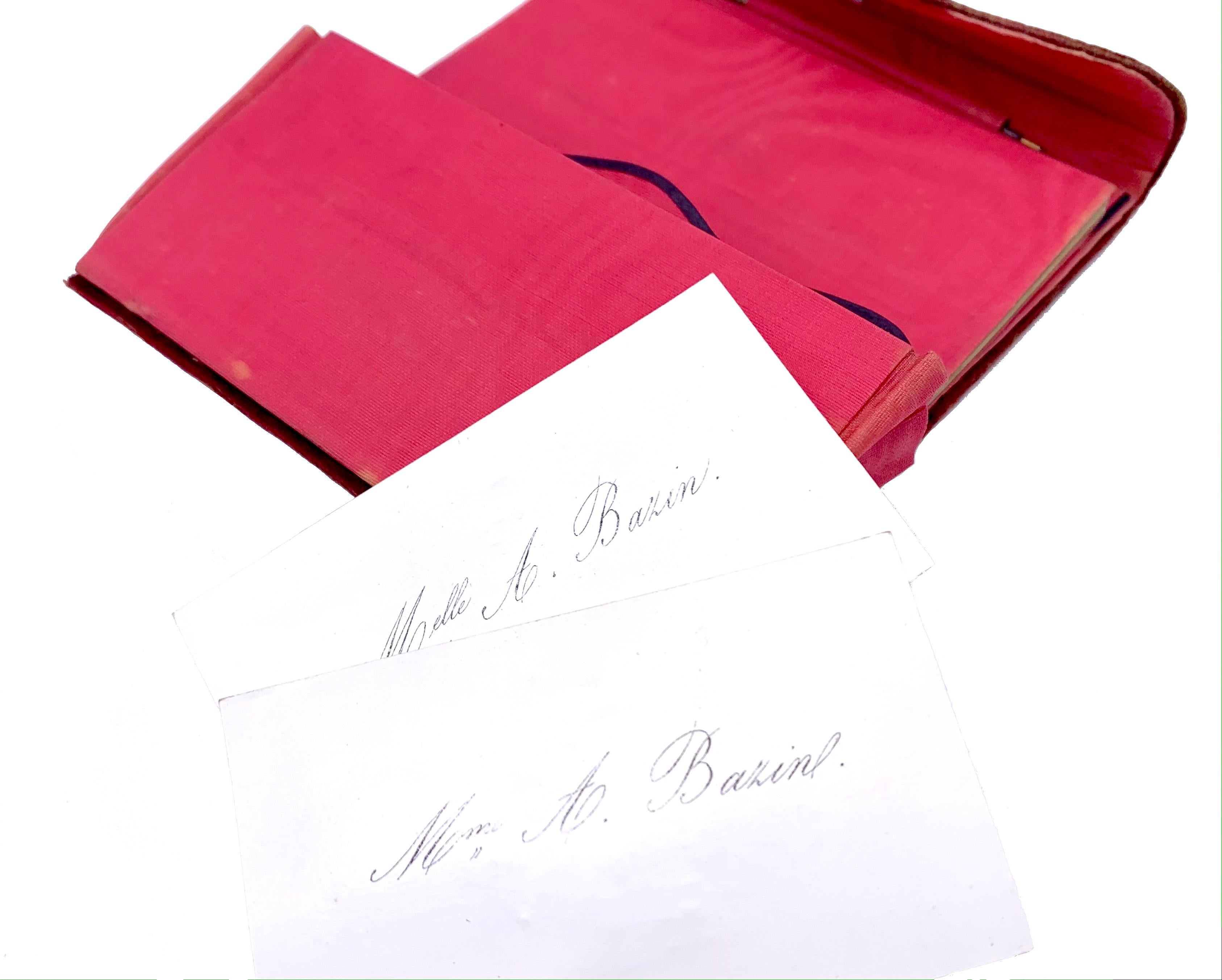 Antique 1885 Lockable Velvet Cut Steel Carnet de Bal Notebook Purse Initials A B 2