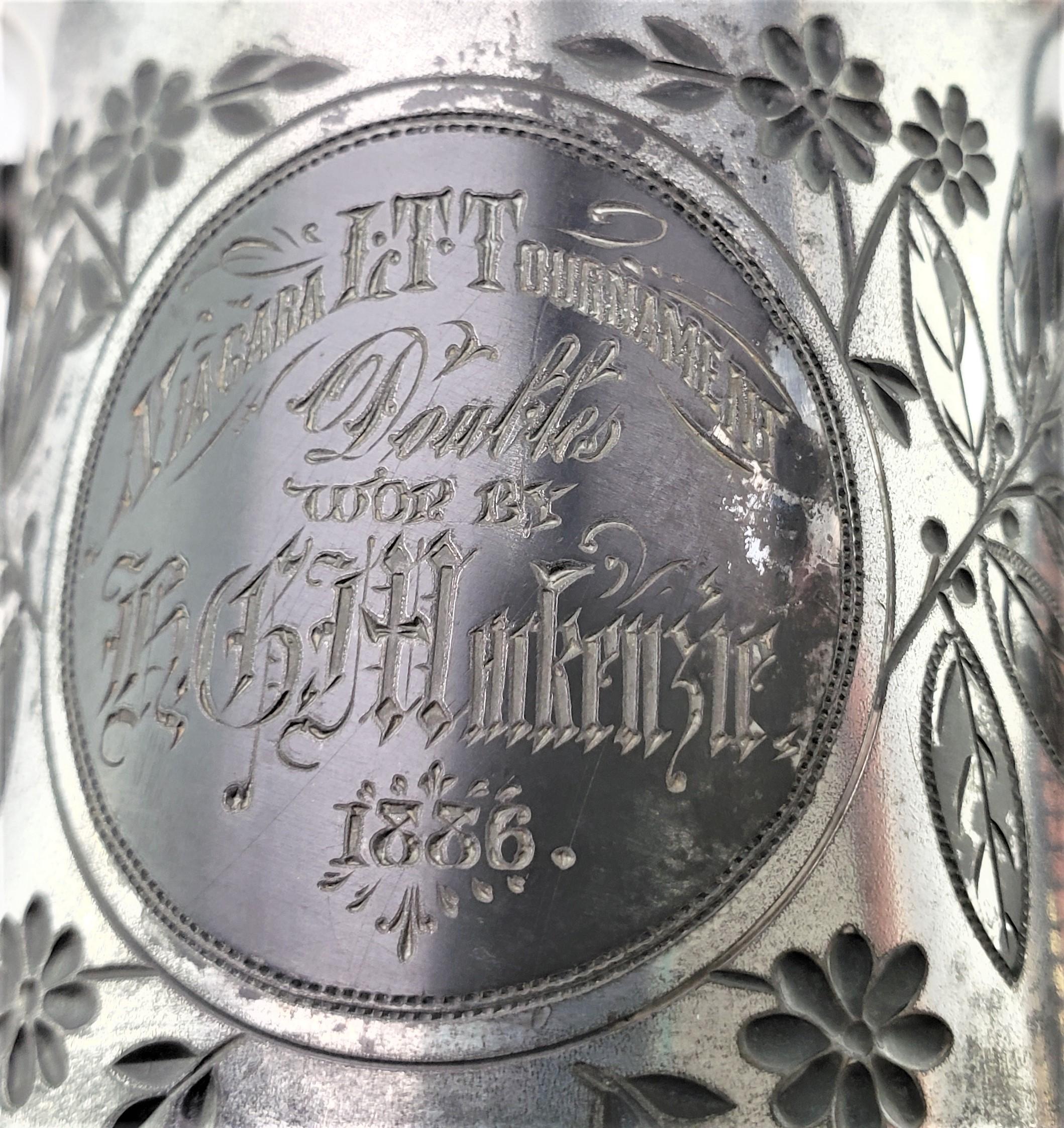 Antique 1886 Ladies Doubles Niagara Tennis Tournament Silver Plated Trophy 5
