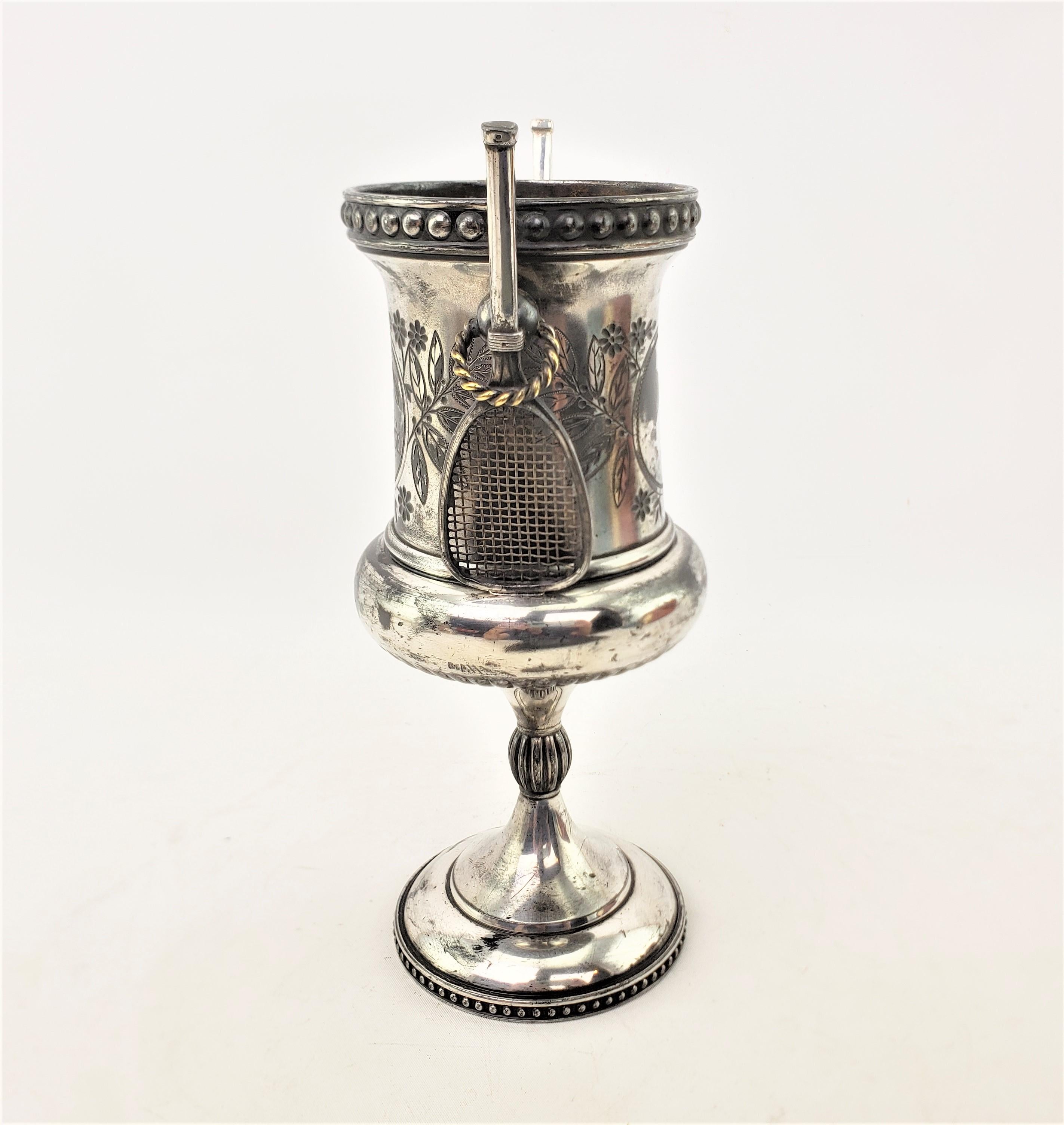 Machine-Made Antique 1886 Ladies Doubles Niagara Tennis Tournament Silver Plated Trophy
