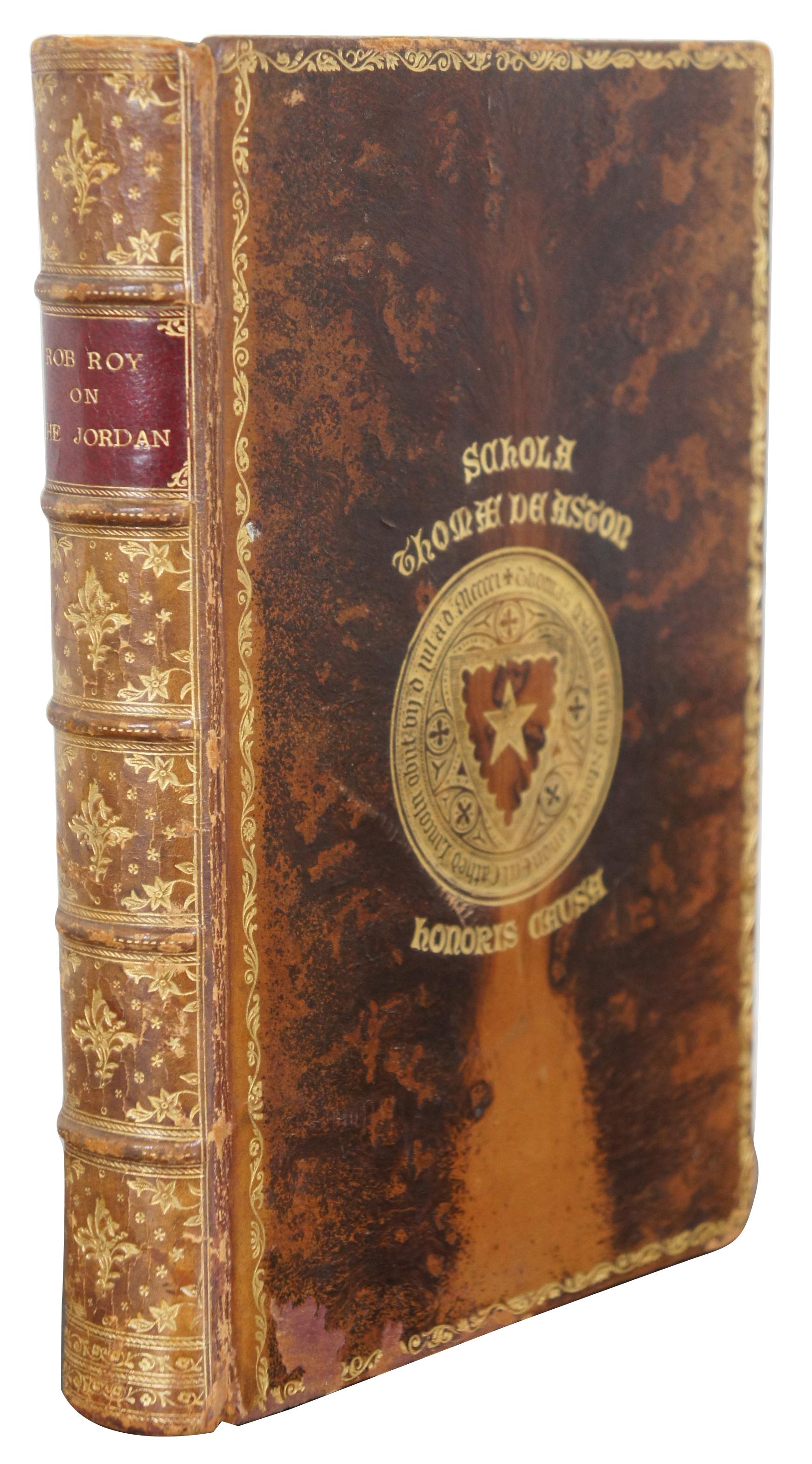 Victorian Antique 1886 Rob Roy on the Jordan Macgregor De Aston School Leather Book