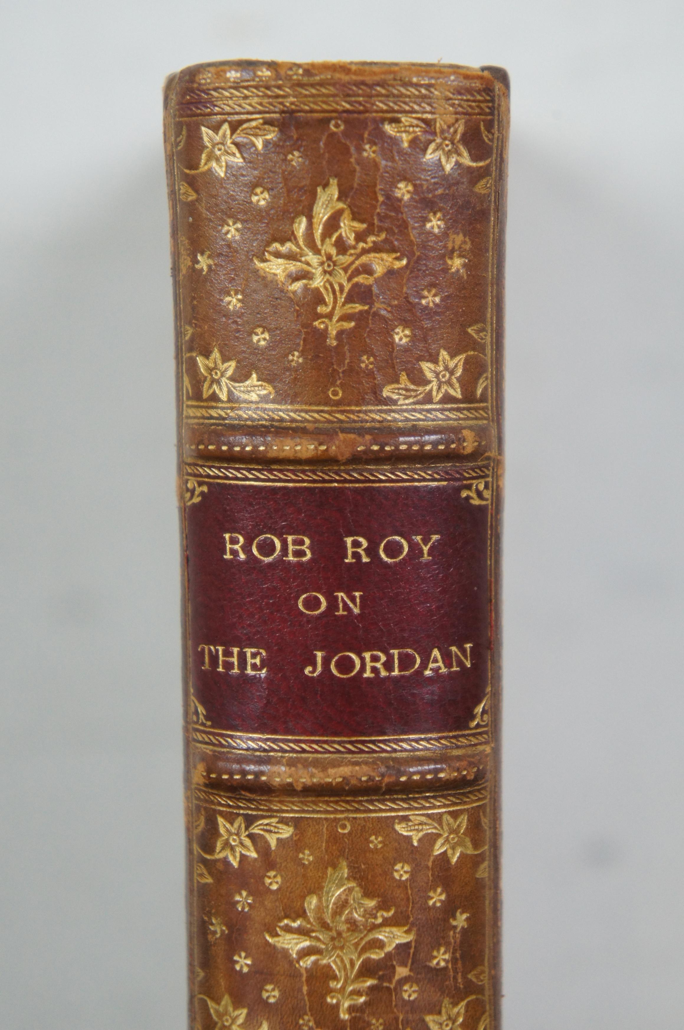 Antique 1886 Rob Roy on the Jordan Macgregor De Aston School Leather Book 1