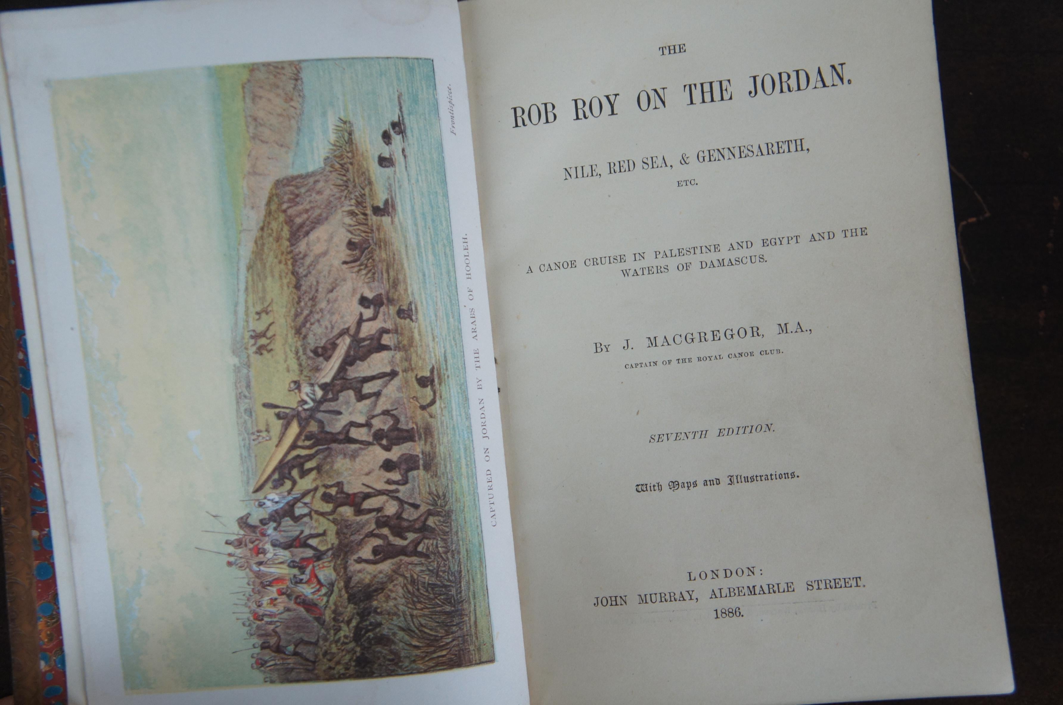 Antique 1886 Rob Roy on the Jordan Macgregor De Aston School Leather Book 3