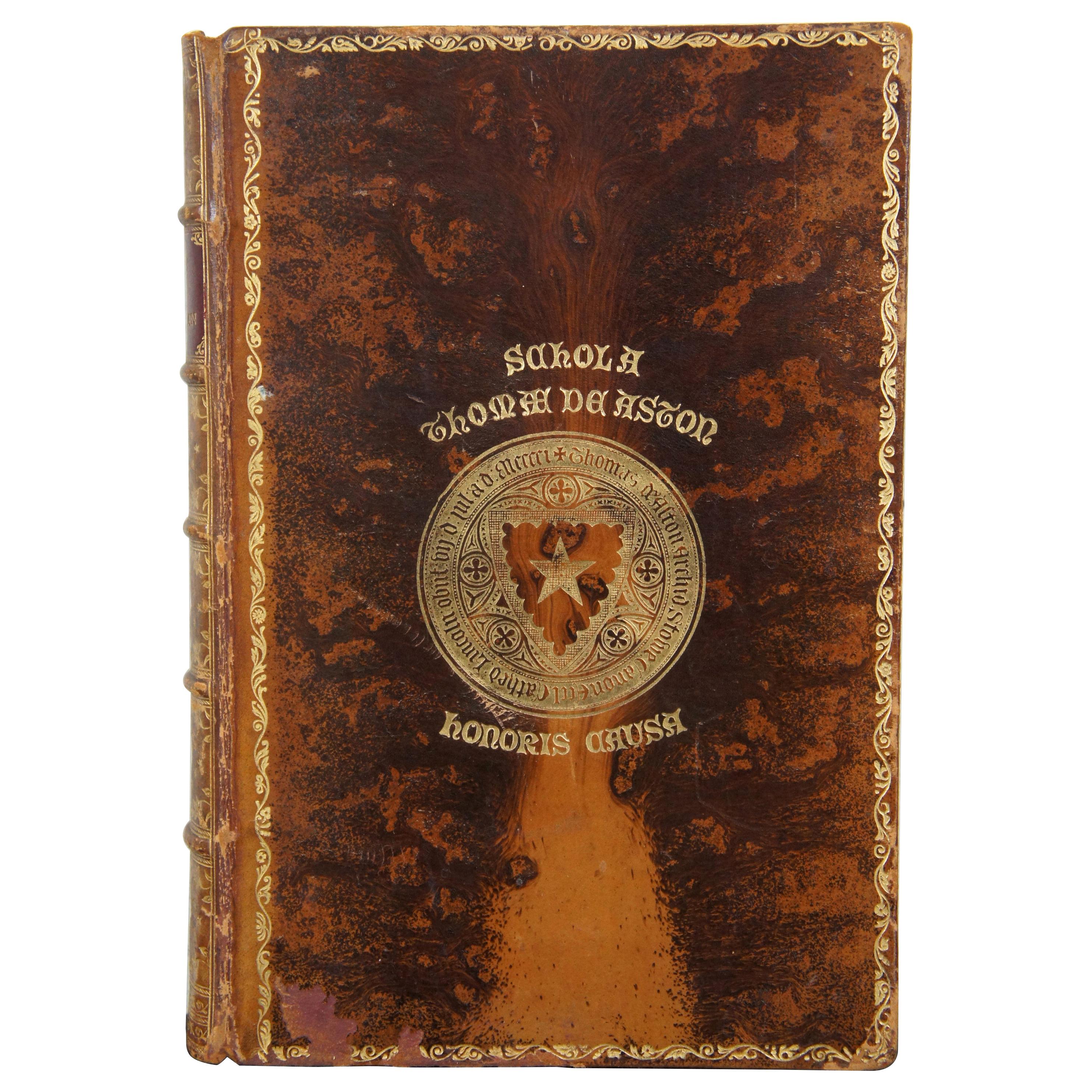 Antique 1886 Rob Roy on the Jordan Macgregor De Aston School Leather Book