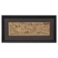 Antique 1886 Skeleton Map of the Union Pacific Railway
