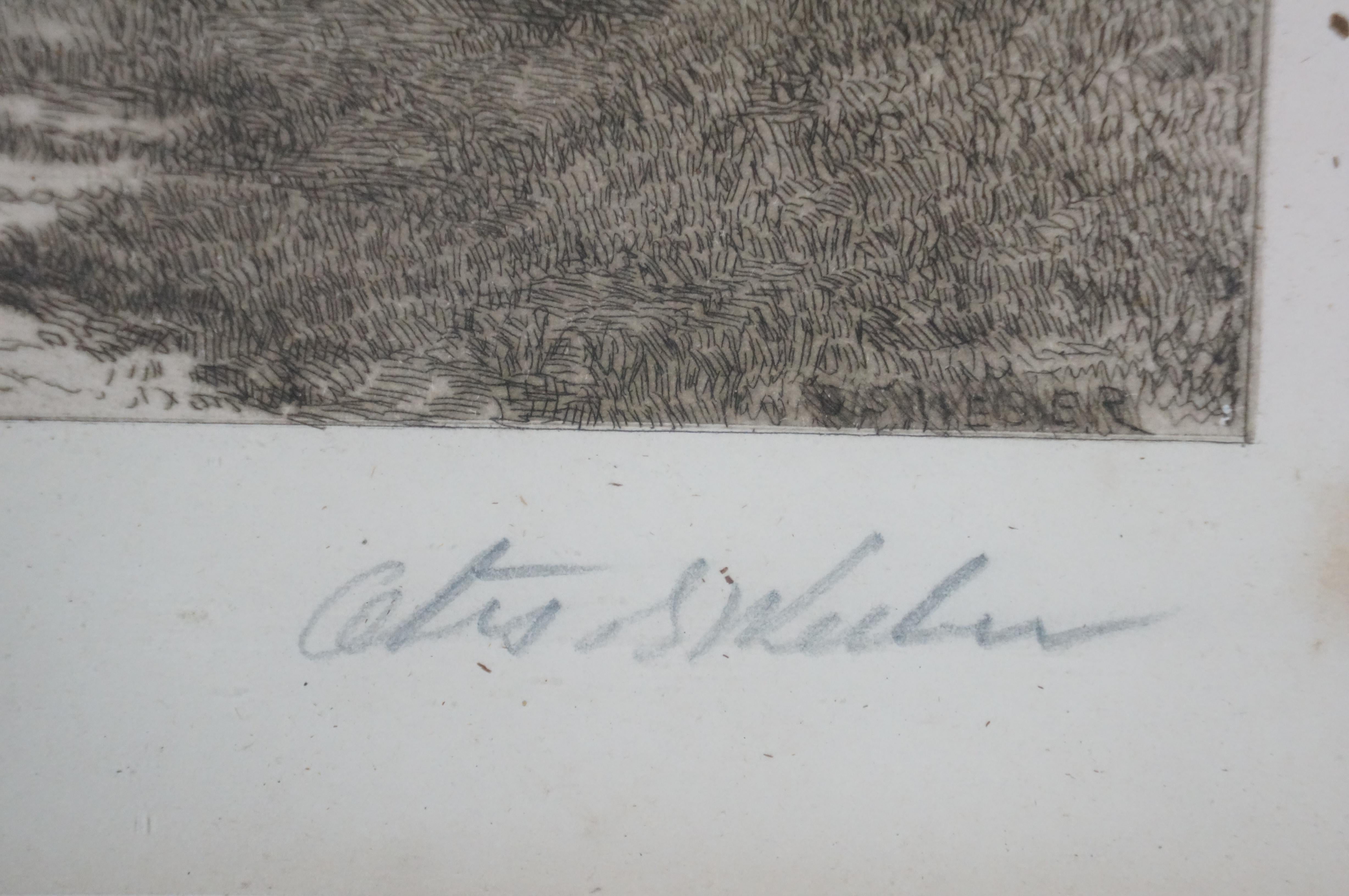XIX secolo Antico 1889 Otis and Otis Weber, paesaggio costiero del New England con mulino a vento, acquaforte 23 in vendita