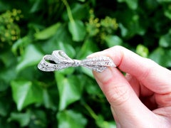 Antique 1.89Ct Diamond and Platinum Bow Brooch Circa 1930
