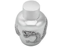 Antique Wang Hing & Co. Chinese Export Silver Tea Caddy