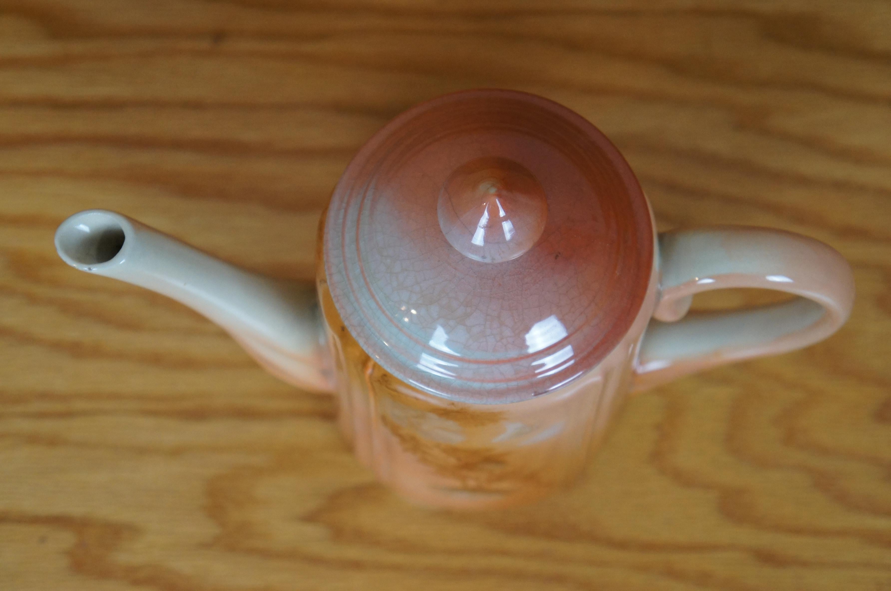Antiguo 1890 Rookwood Anna M Valentien Iris Glaze Tetera Cafetera Jarra 8
