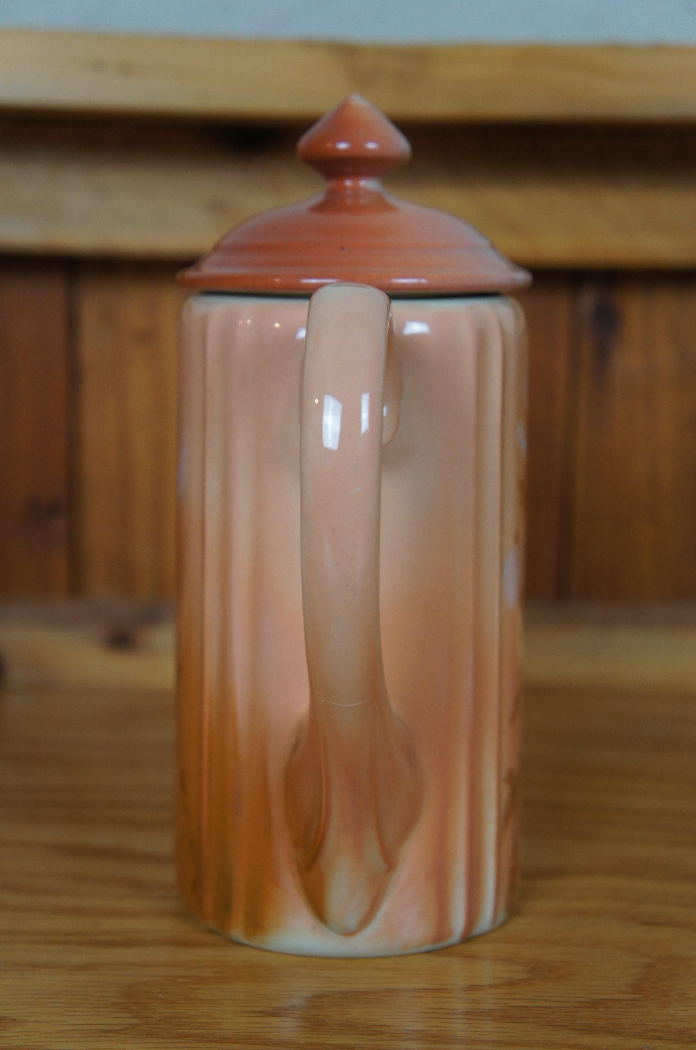 Antiguo 1890 Rookwood Anna M Valentien Iris Glaze Tetera Cafetera Jarra 8