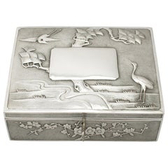 Antique 1890s Chinese Export Silver Locking Box