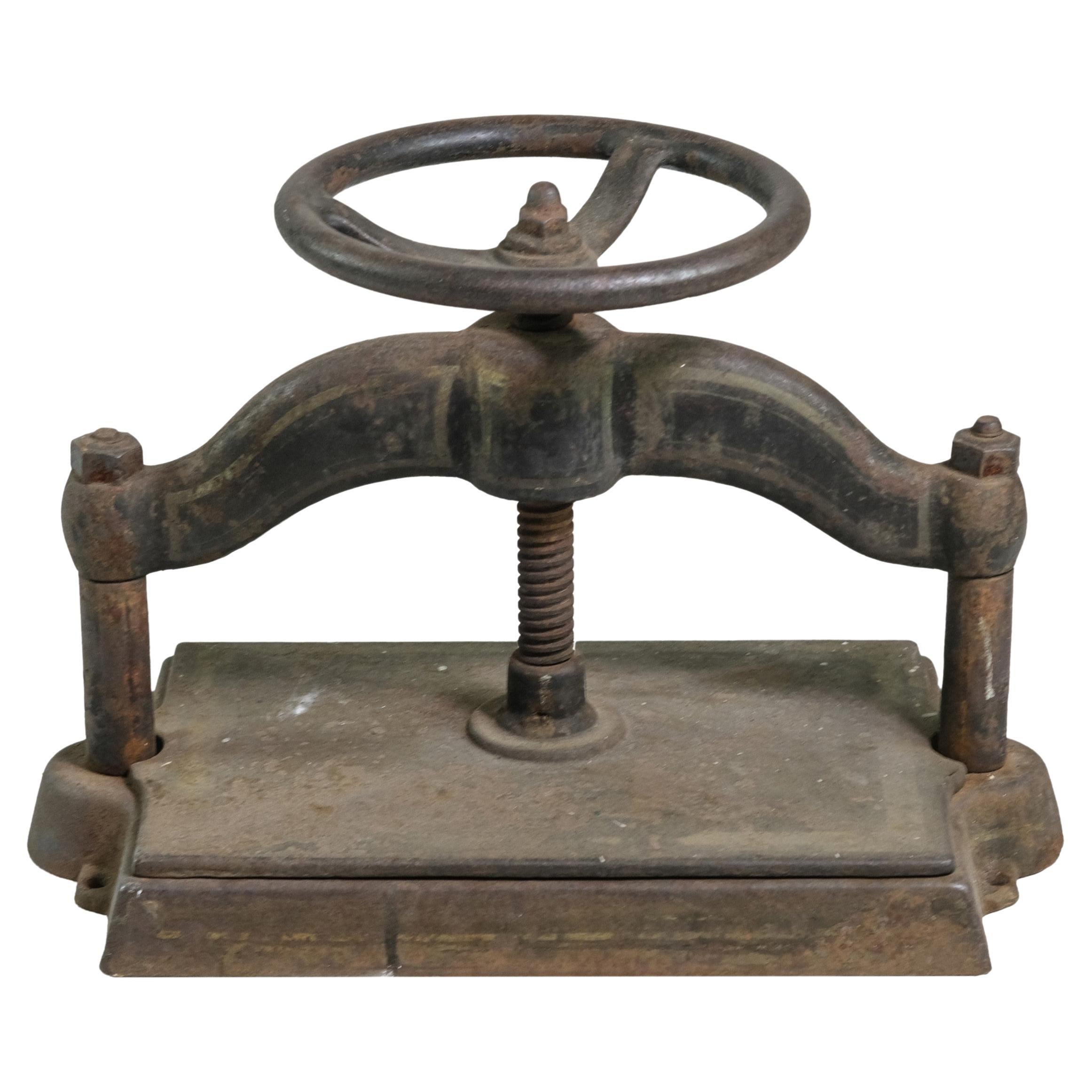 Antique 1890s Industrial Cast Iron Book Press