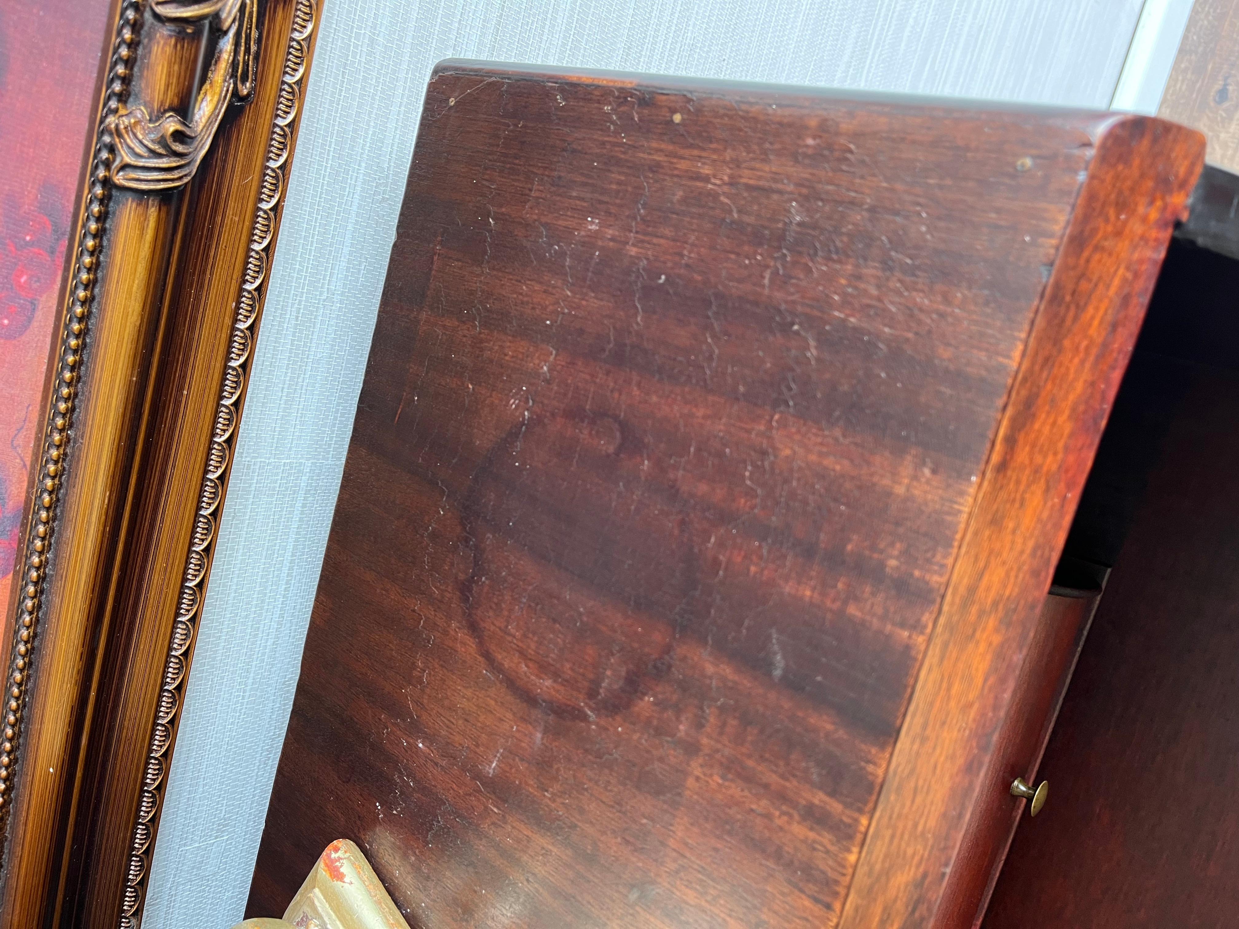 Antique 1890s Italian Mahogany Secretary Desk with Caryatid Carvings & Paw Feet For Sale 6