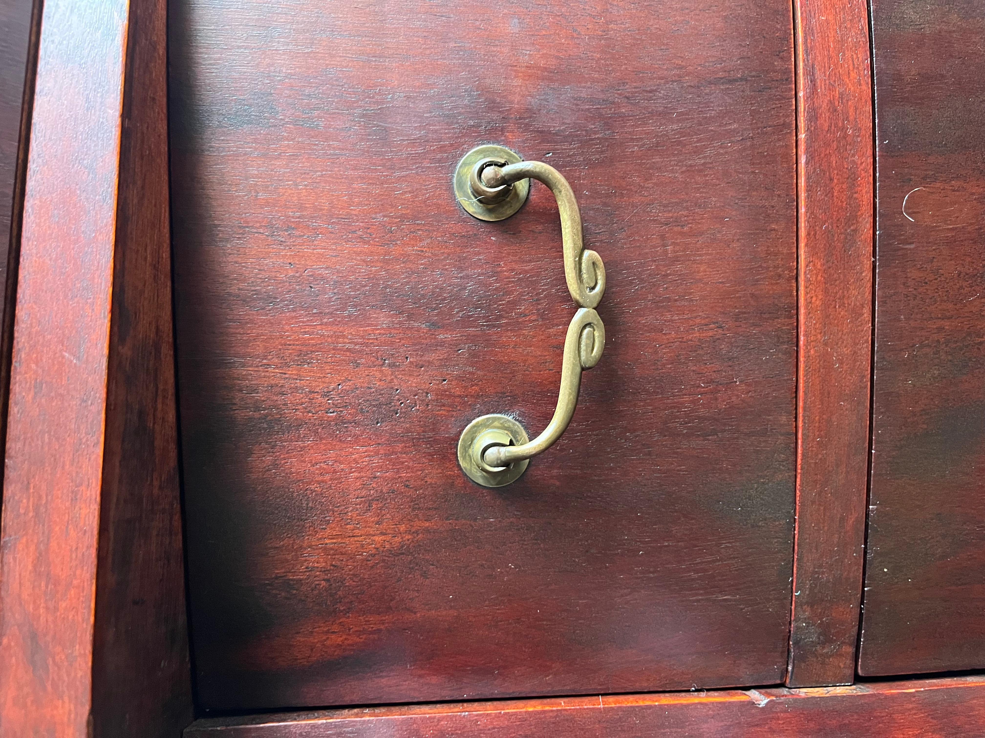 Late 19th Century Antique 1890s Italian Mahogany Secretary Desk with Caryatid Carvings & Paw Feet For Sale