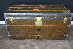 Antique 1890s Louis Vuitton Steamer Trunk 100 cm with Unique Woven Canvas