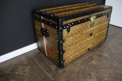 Baule da viaggio Louis Vuitton d'epoca degli anni '90 del XIX secolo, 90 cm, con tela intrecciata unica nel suo genere