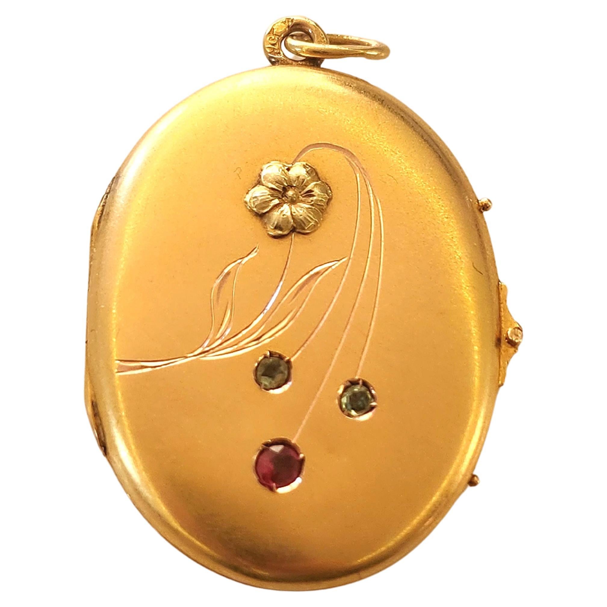 Antike 1890er Russisch Gold Medaillon Anhänger