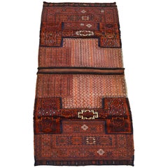 Sac à main ancien des années 1890 avec tissages persans Soumak et Bakhtiari