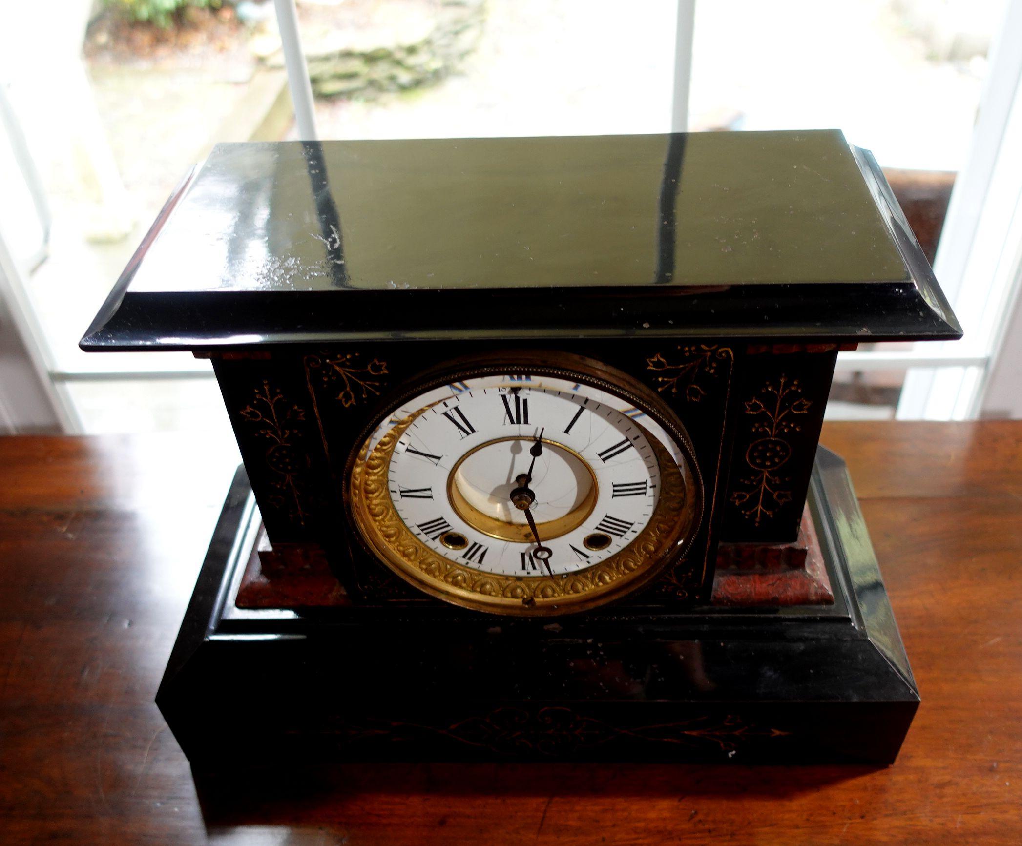 Hand-Crafted Antique 1890s Seth Thomas Adamantine Mantle Clock