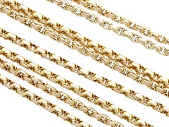 Antique 1890s 9k Yellow Gold Longuard Chain