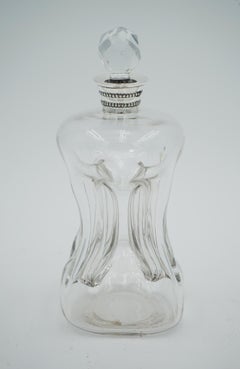 ANTIQUE 1891 WILLIAM HUTTON & SONS LONDON STERLING SILVER COLLAR PiNCH DECANTER