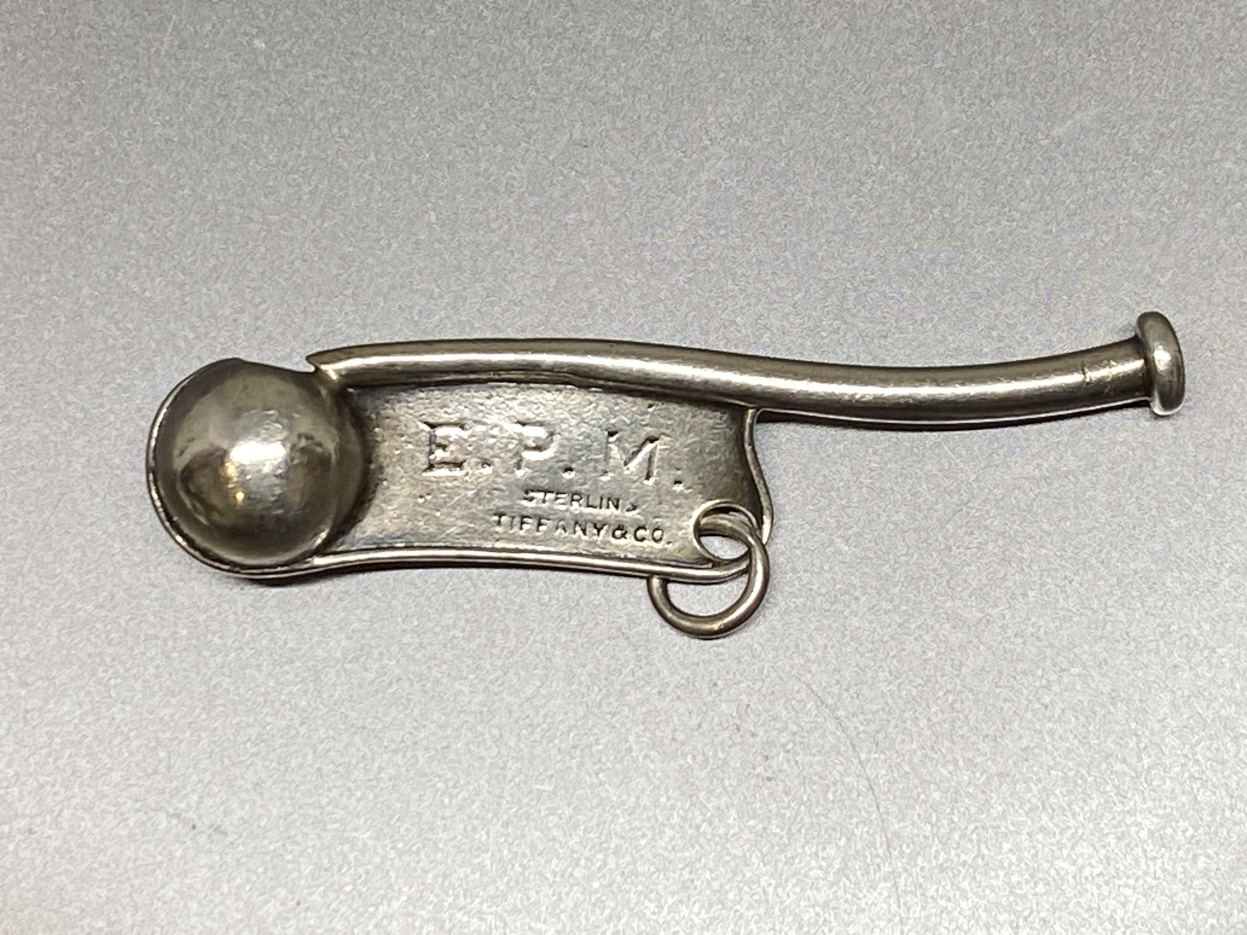 Antique 1893 Tiffany & Co. Sterling Silver Bosun Call, Boatswain Whistle  3