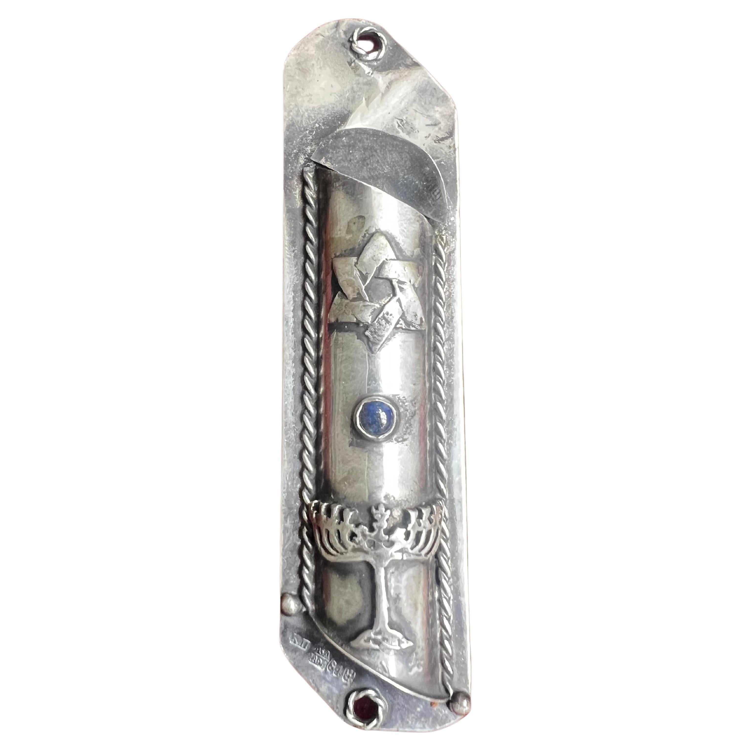 Antique 1894 Sterling Silver Judaical Mezuzah For Sale