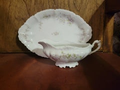 Antique, 1895, Moritz Zdekauer Hapsburg 'Lilac' 12-Person Dining Set - 80 Pieces