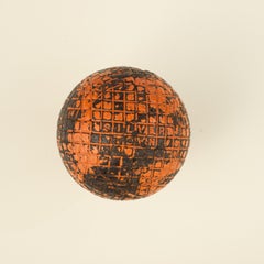 Antique 1895 Red Silver Town Gutty Golf Ball from Scotland