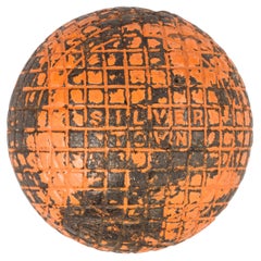 Antique 1895 Red Silver Town Gutty Golf Ball from Scotland