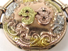 1898 Locket Tri Colored Gold Victorian perfume Pendant Antique