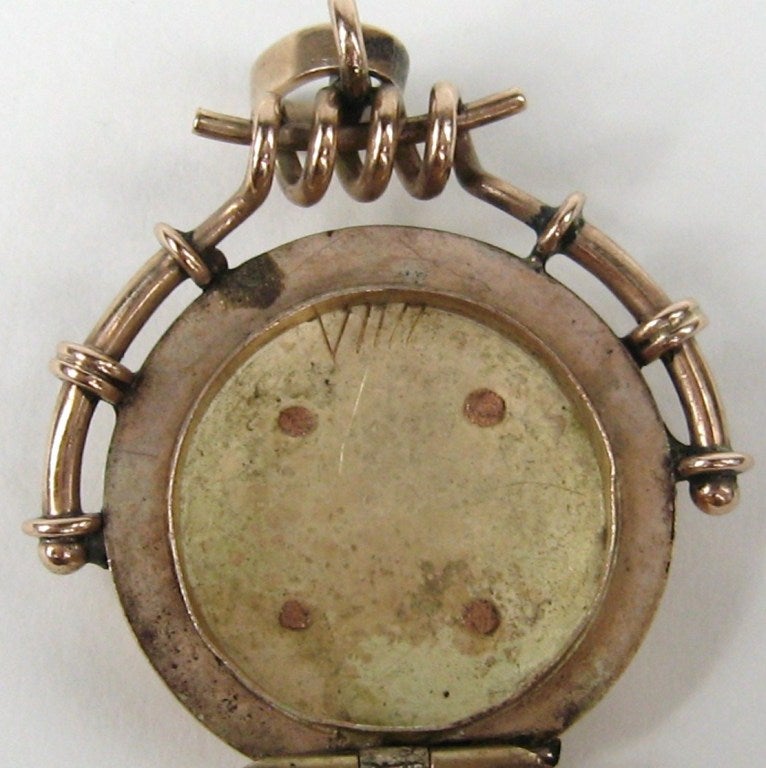 Antique 1898 Locket Tri Colored Gold Victorian perfume For Sale 1