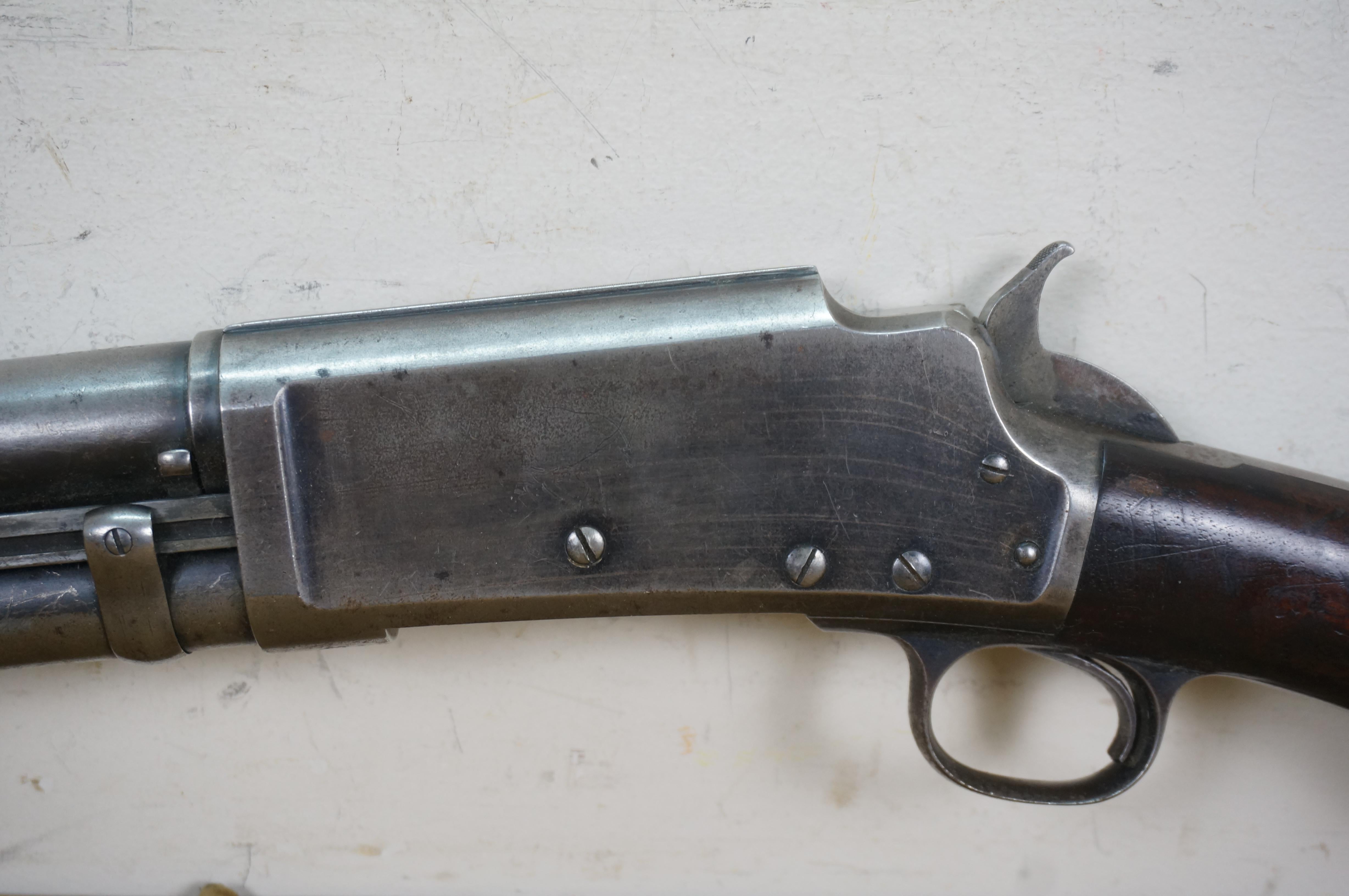 Antique 1898 Marlin Single Barrel Pump Action 12 Gauge Shotgun Gun In Fair Condition For Sale In Dayton, OH