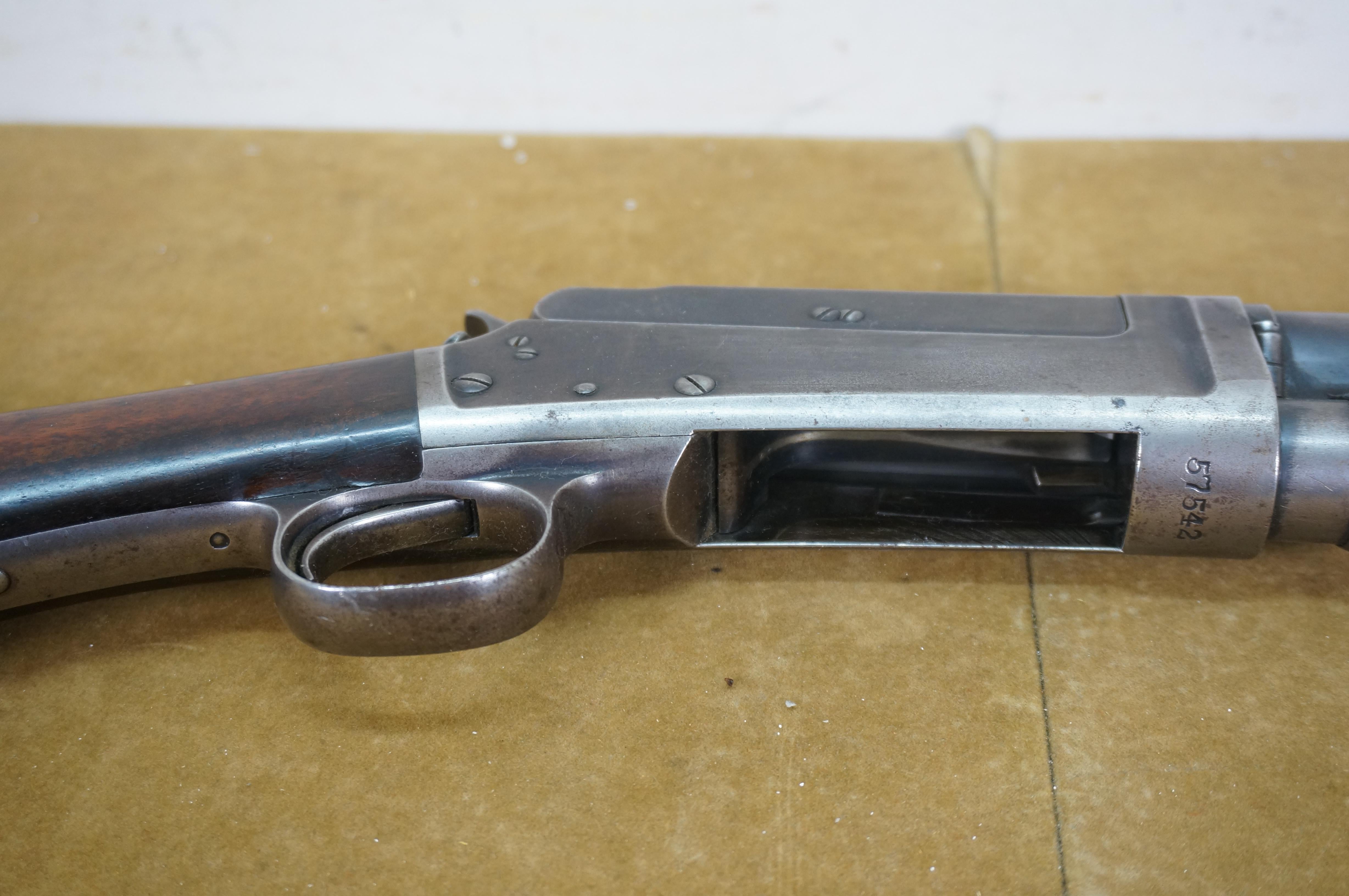 Antique 1898 Marlin Single Barrel Pump Action 12 Gauge Shotgun Gun For Sale 1