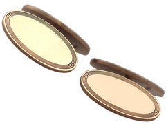 Victorian 9k Rose Gold Oval Cufflinks
