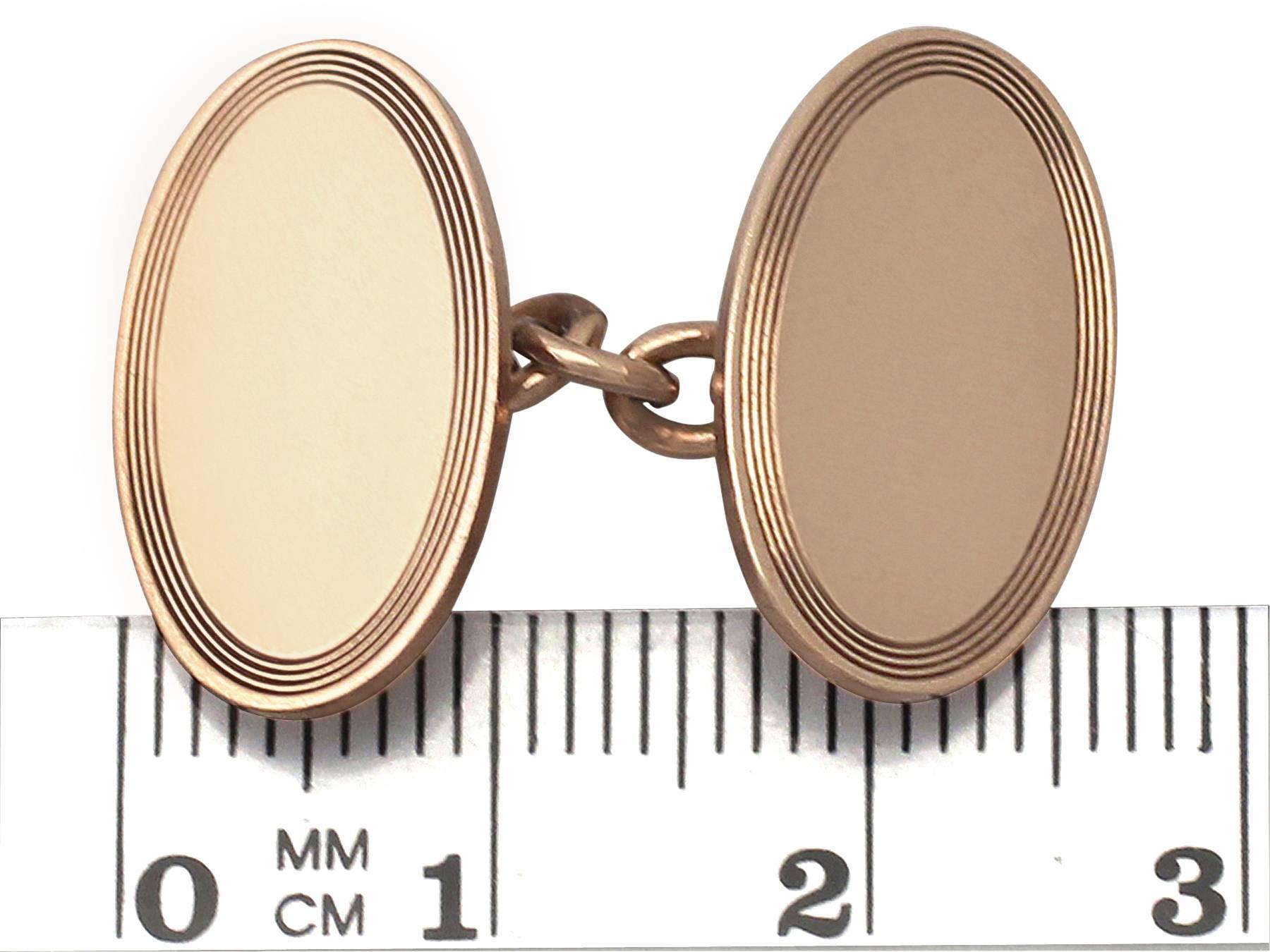 Antique 1899 Cufflinks in Rose Gold For Sale 1