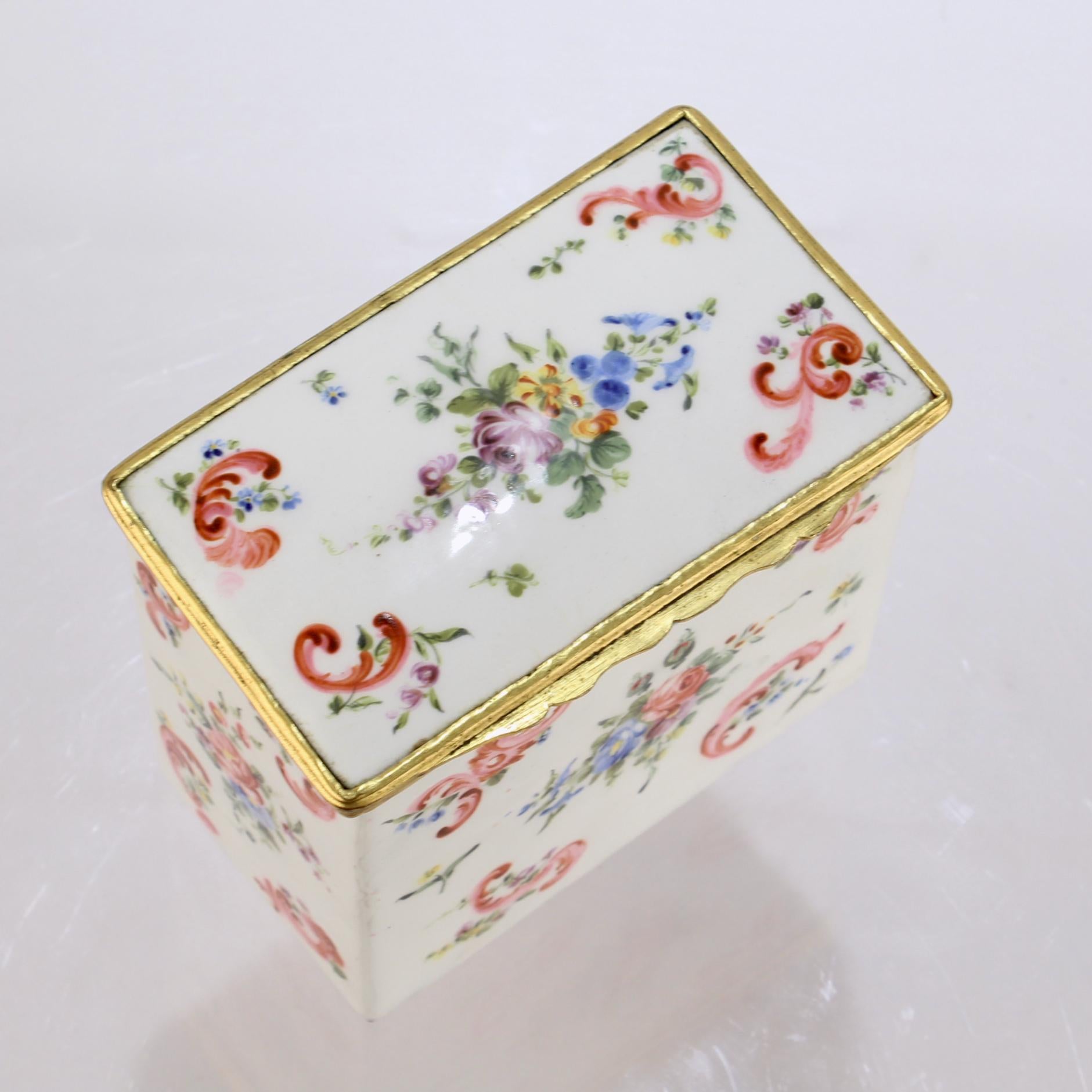 Antique 18c/19c English or French Enamel Bronze Mounted Tea Caddy Box For Sale 3