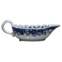 Antike 18C Chinesisch Porzellan Blau und Weiß Qianlong Blatt Sauceboat Schüssel China