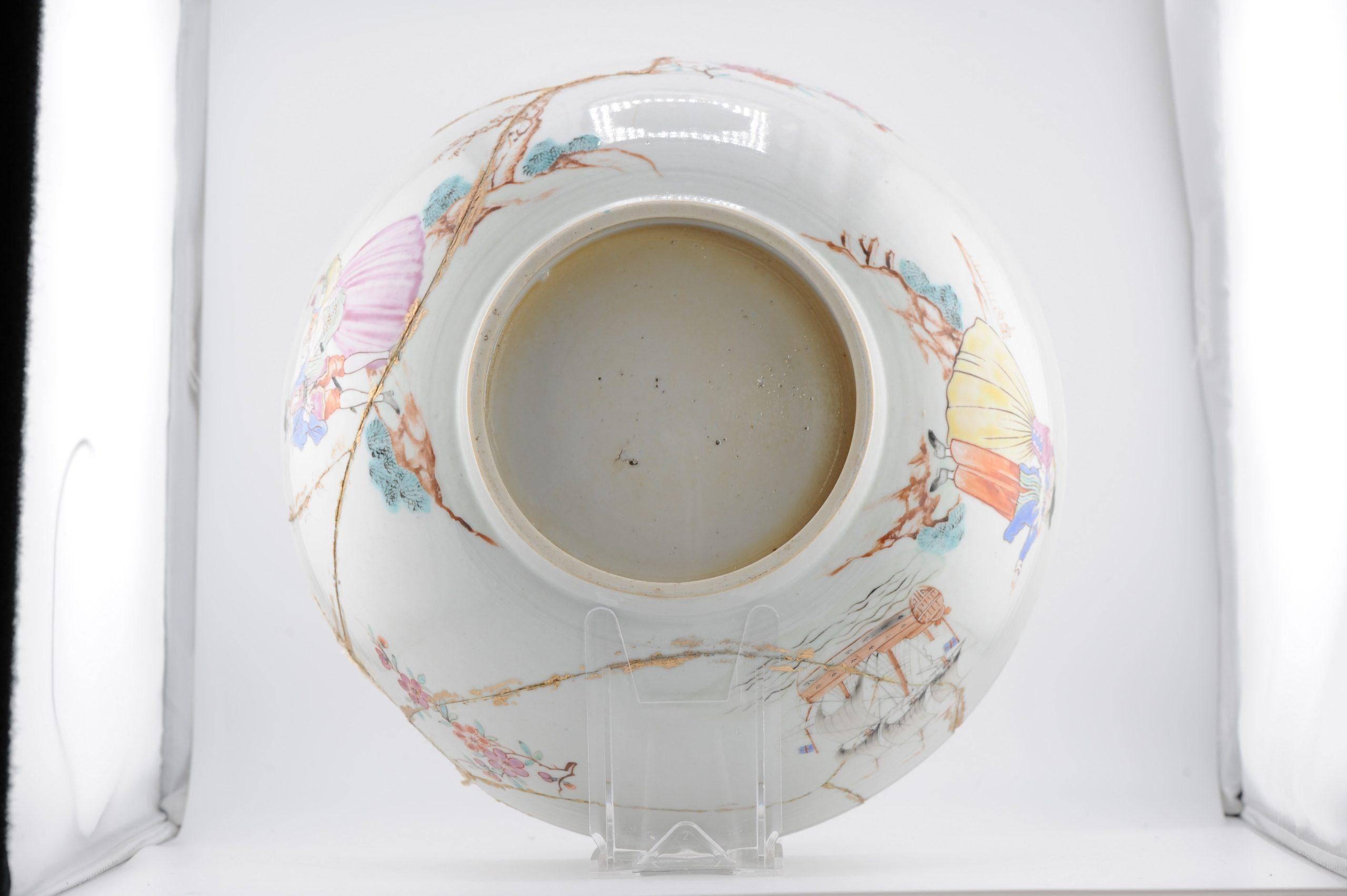 Antike chinesische Porzellanschale aus dem 18. Jahrhundert 1757-1760 A SAILOR'S FAREWELL AND HOMECOMING (Chinesisch) im Angebot