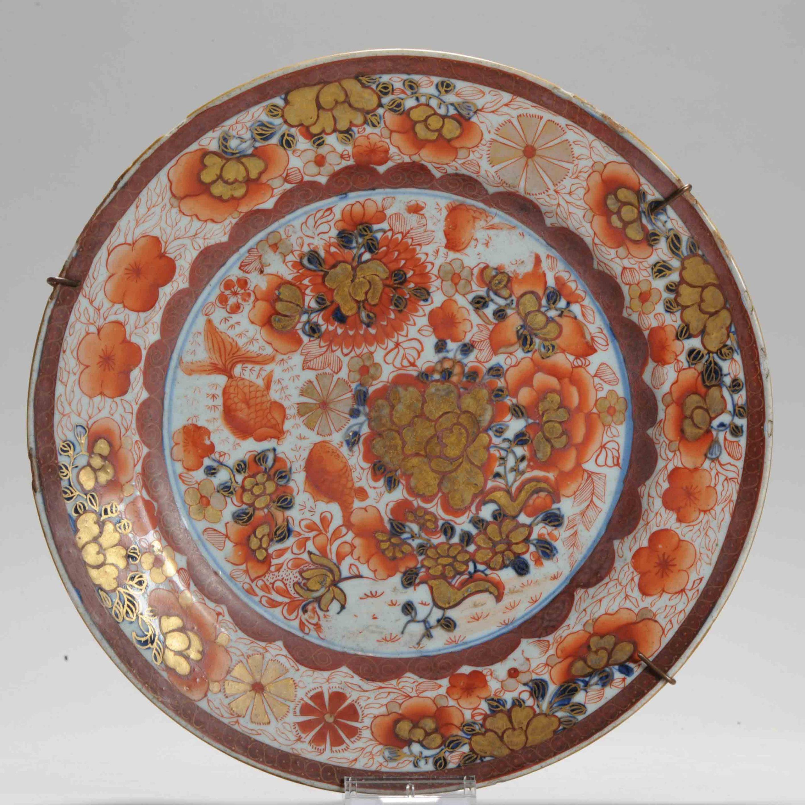 

Sharing with you this unusual European Decorated Plate. The dish itself is a white porcelain plate from the Qianlong period, ca 1740-1750. The painting is European Enamelling from ca 1800. Visible is a scene of Goldfishes and flowers.

The piece