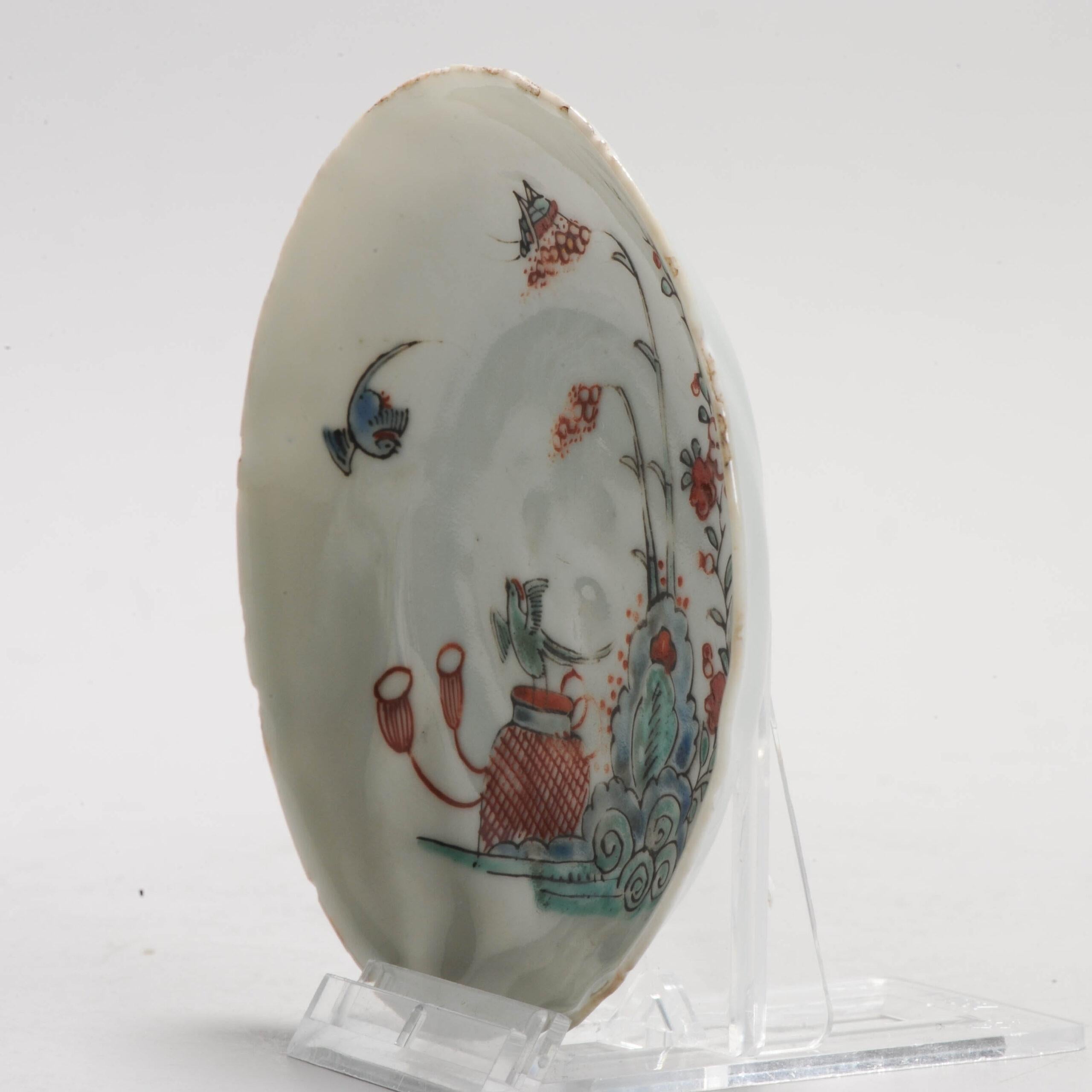 Antique 18C Chinese Porcelain Kakiemon Dish Amsterdam Bont Qing Nightingale For Sale 14