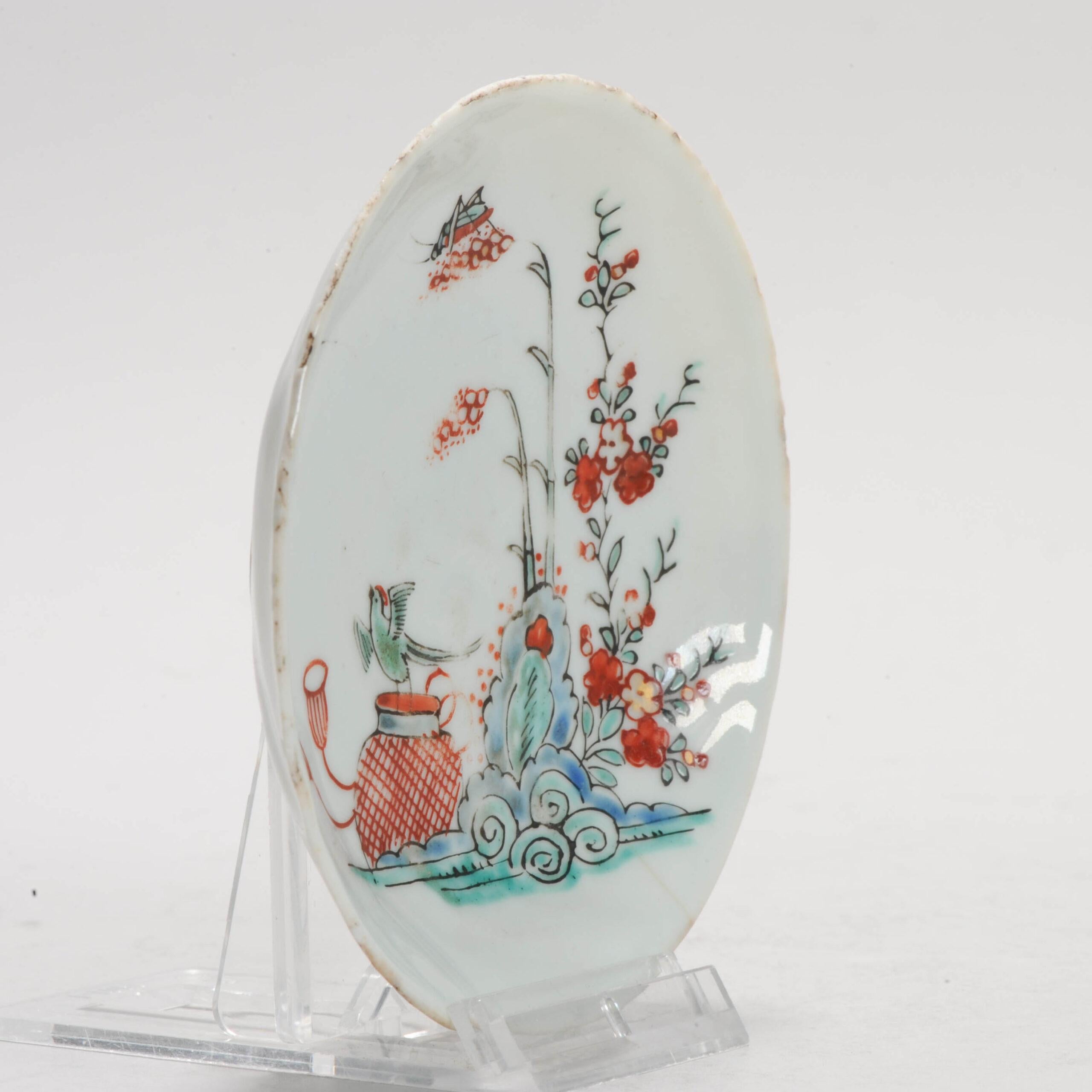 Antique 18C Chinese Porcelain Kakiemon Dish Amsterdam Bont Qing Nightingale For Sale 5