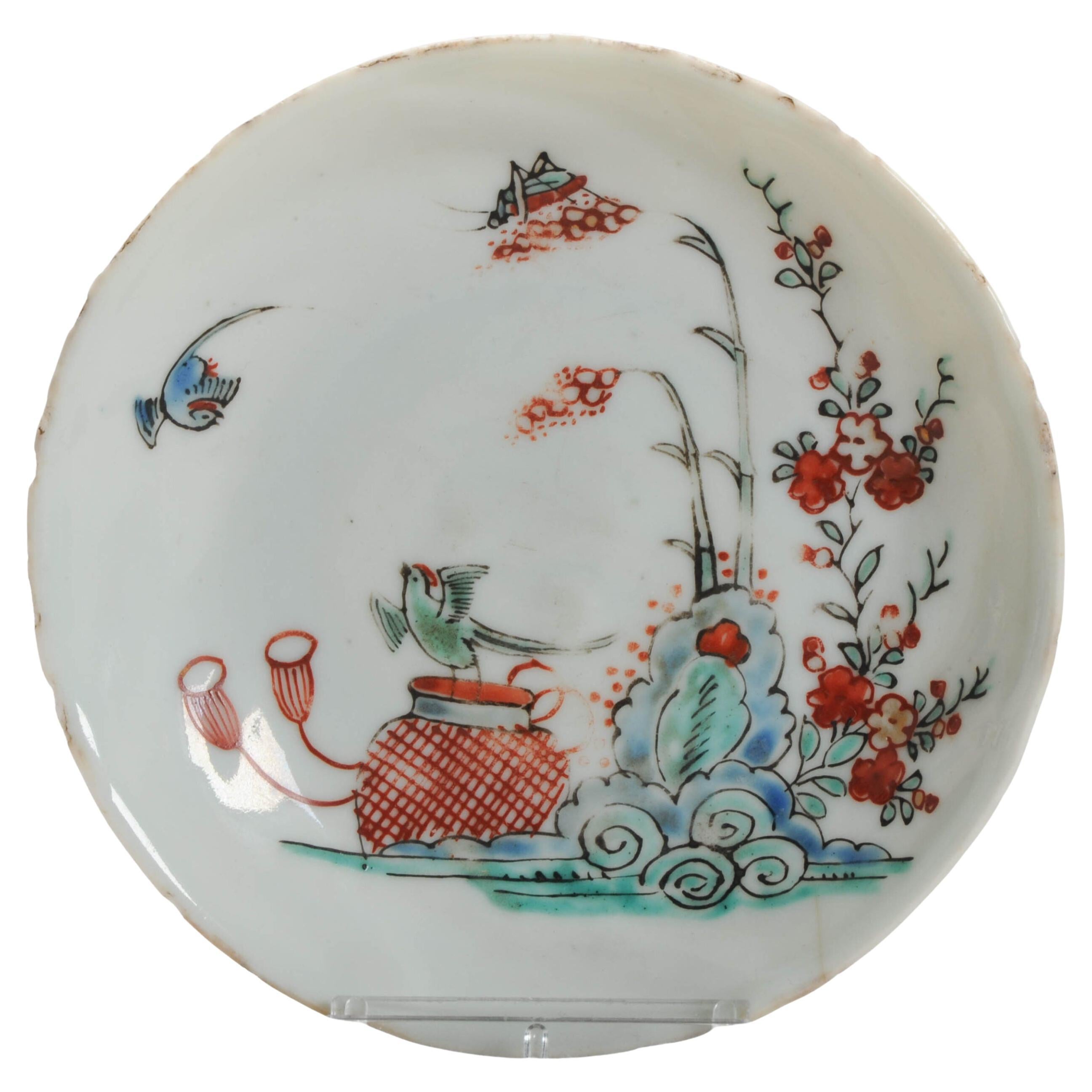 Antique 18C Chinese Porcelain Kakiemon Dish Amsterdam Bont Qing Nightingale