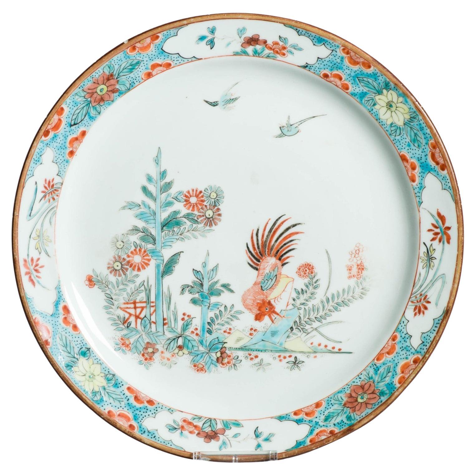 Antike 18C Chinesisch Porzellan Kakiemon Dish Amsterdam Bont Qing Hahn im Angebot