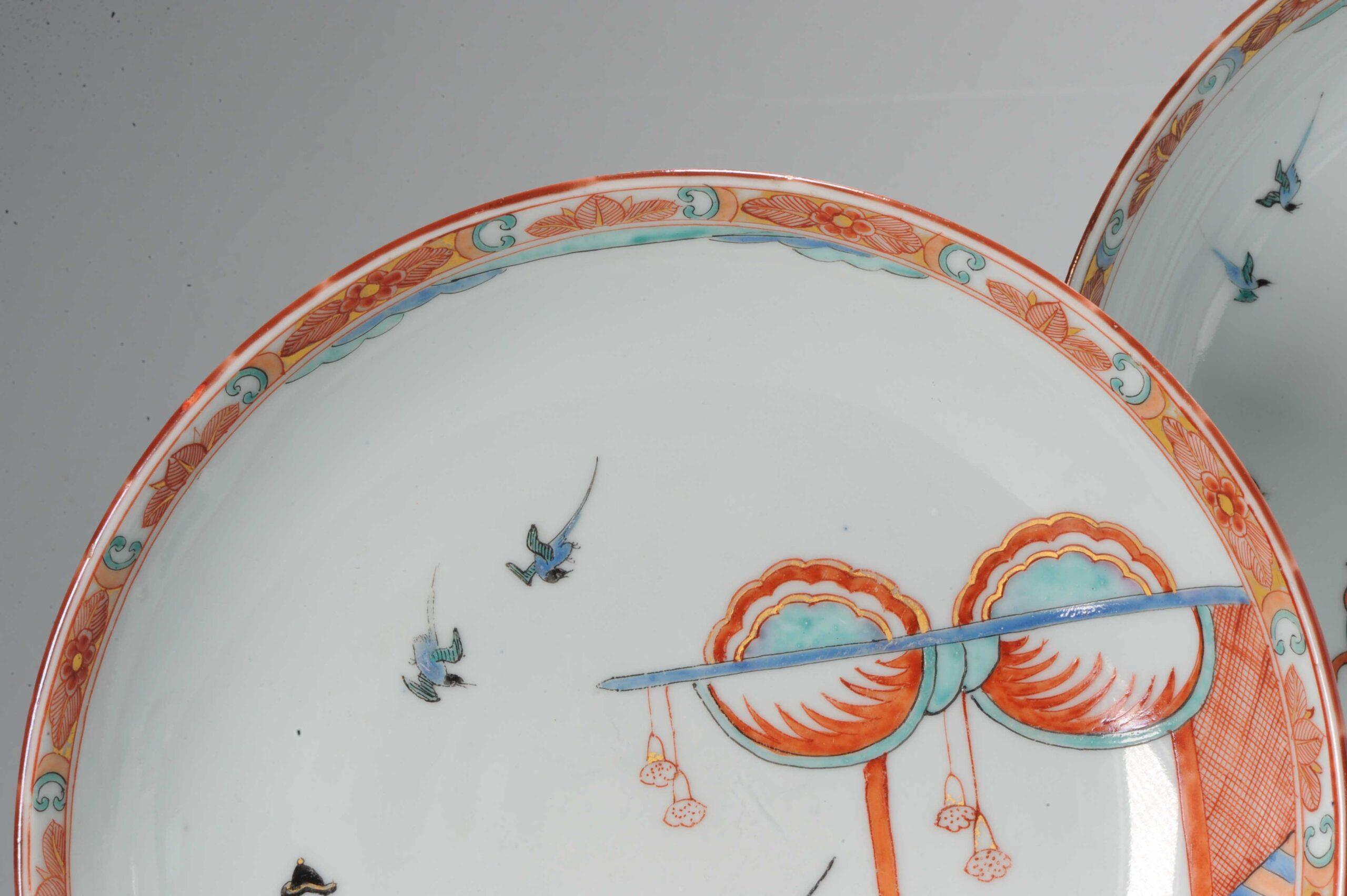 Antique 18C, Chinese Porcelain Kakiemon Dishes Amsterdam Bont Qing Nightingale 7