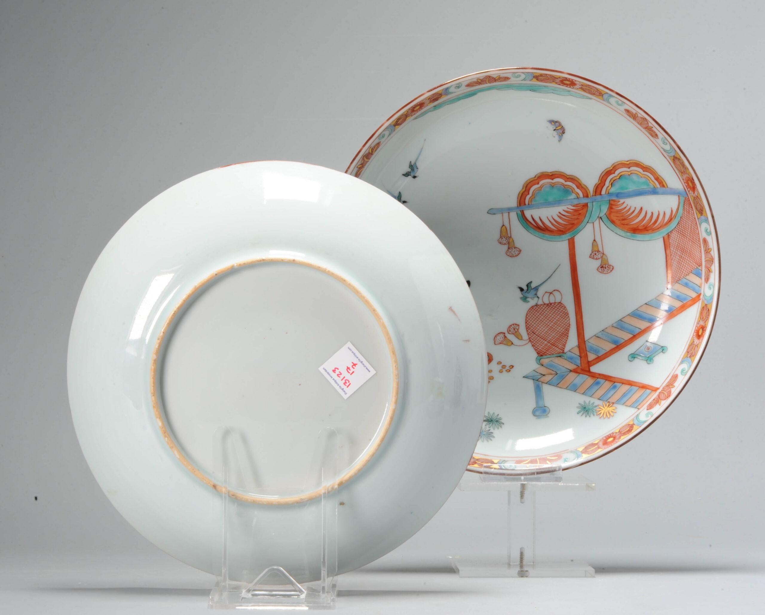 Antique 18C, Chinese Porcelain Kakiemon Dishes Amsterdam Bont Qing Nightingale 3