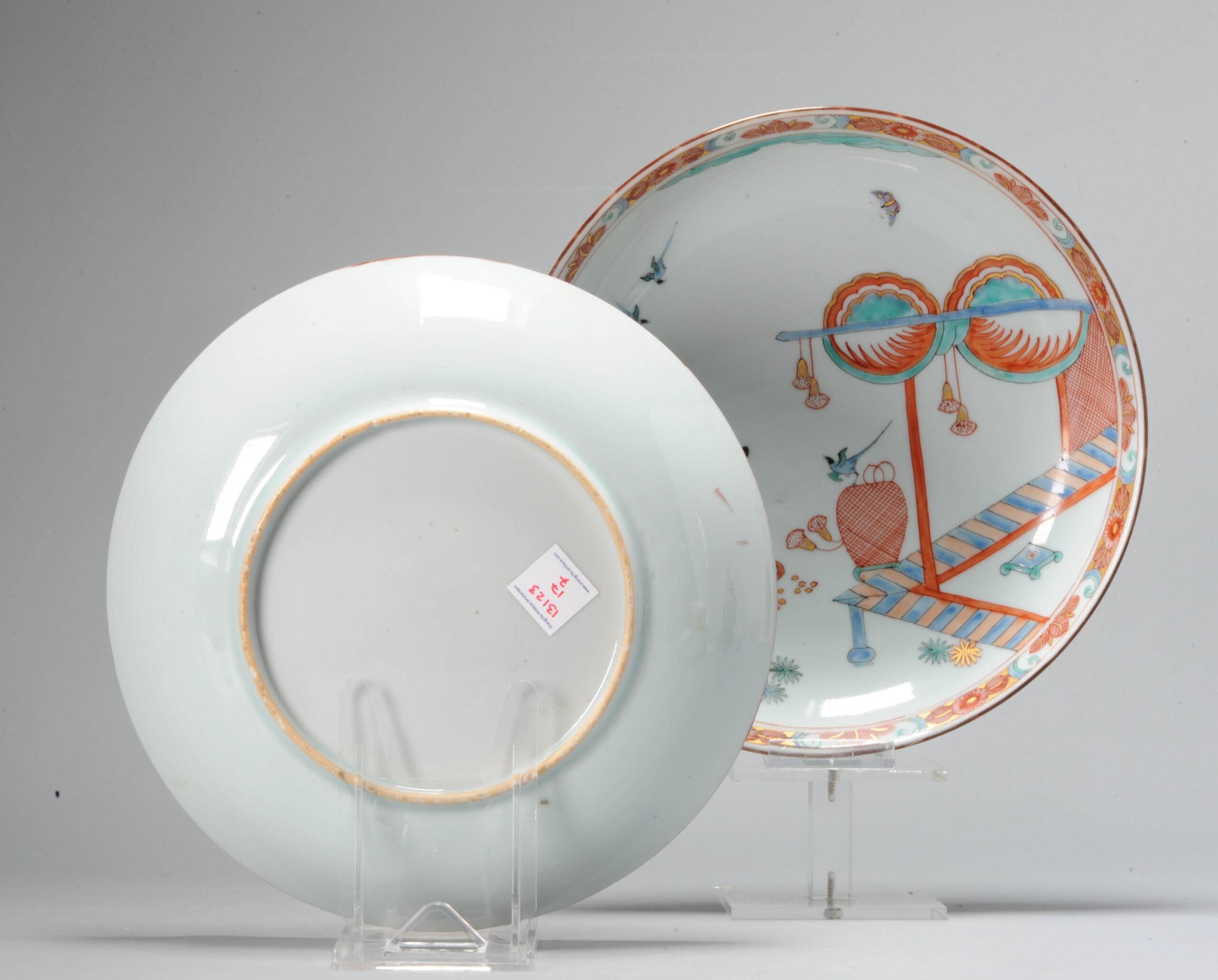 Antique 18C, Chinese Porcelain Kakiemon Dishes Amsterdam Bont Qing Nightingale 4