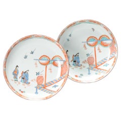 Antique 18C, Chinese Porcelain Kakiemon Dishes Amsterdam Bont Qing Nightingale